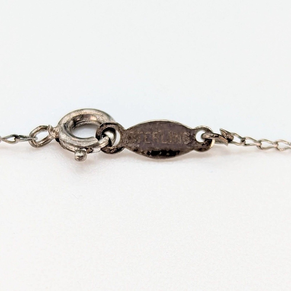 Antique Italian Micro-Mosaic Silver Pendant Lavalier Necklace w Sterling Chain - Picture 9 of 9